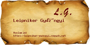 Leipniker Gyöngyi névjegykártya